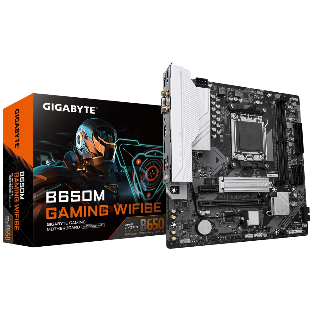 Gigabyte B650 AMD B650 AM5 Micro ATX B650M GAMING-Motherboard WIFI6E DDR5 Wi-Fi 6E 2,5 GbE