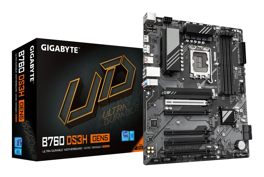 Motherboard Gigabyte B760 DS3H GEN5 Intel B760 LGA1700 DDR5 ATX PCIe 4.0 256GB M.2 RAID
