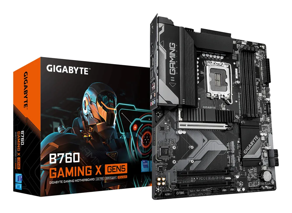 Placa Base Gigabyte B760 GAMING X GEN5 Intel B760 LGA1700 DDR5 ATX PCIe 5.0 256GB 2.5GbE M.2 RAID