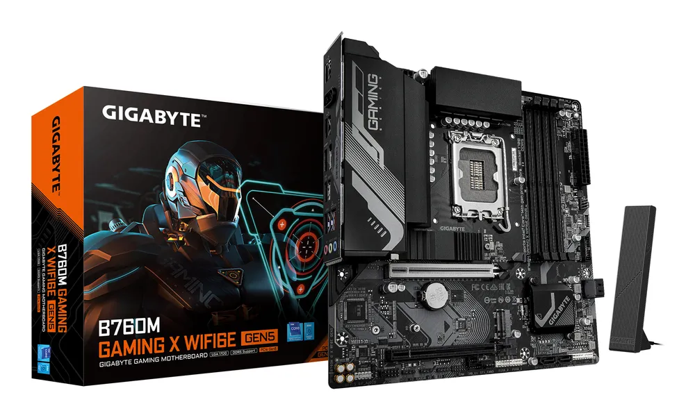 Placa Base Gigabyte B760M GAMING X Intel B760 LGA 1700 DDR5 micro ATX WiFi 6E PCIe Gen5 M.2 RAID