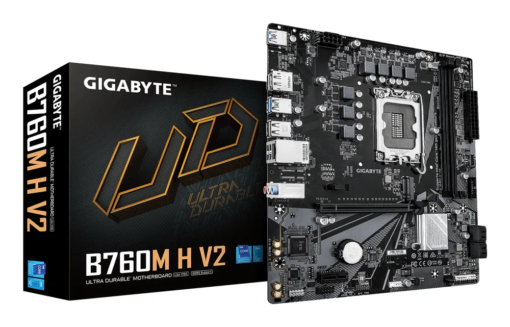 Motherboard Gigabyte B760M H V2 Intel B760 LGA1700 DDR5 Micro-ATX 1GbE M.2 RAID