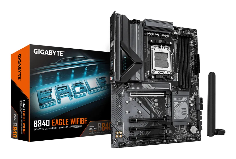 Motherboard GIGABYTE B840 EAGLE AMD B840 Sockel AM5 DDR5 ATX WiFi 6E 2.5GbE RGB