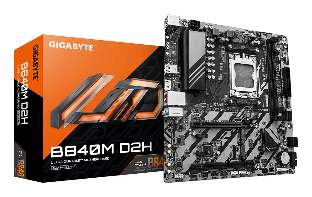 Gigabyte B840 AM5 Micro-ATX-Motherboard 128 GB DDR5 PCIe 4.0 2,5 GbE Realtek ALC897