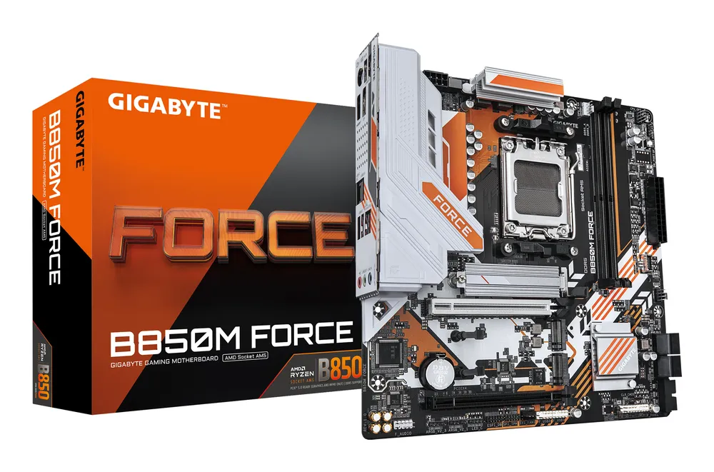 Motherboard Gigabyte B850M FORCE AMD B850 Sockel AM5 DDR5 Micro-ATX 2.5GbE M.2 PCIe5.0 RGB