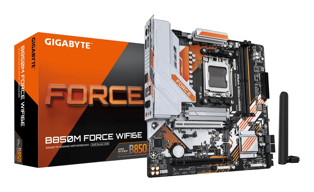 Motherboard Gigabyte B850M FORCE WIFI6E B850 AM5 DDR5 Micro-ATX WiFi 6E 2.5GbE M.2 RGB