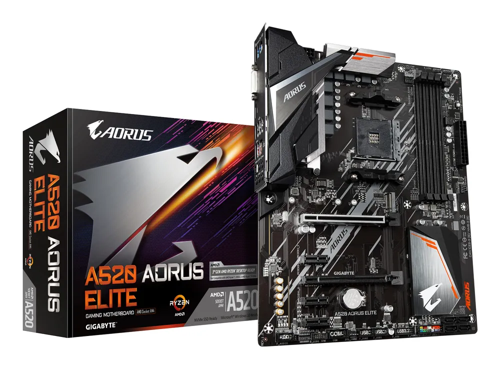 GIGABYTE A520 AORUS ELITE Motherboard AMD A520 Sockel AM4 ATX
