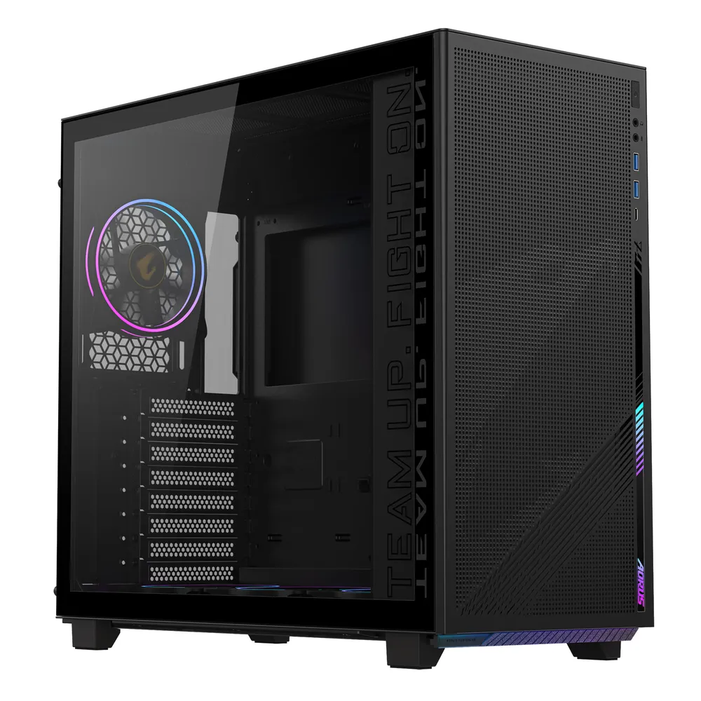 PC-Gehäuse Gigabyte C400 Midi Tower ATX Glas RGB Gaming Schwarz