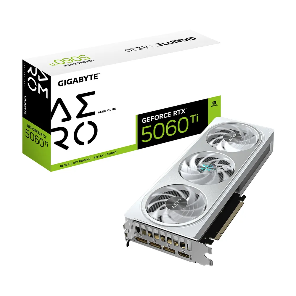 Gigabyte GeForce RTX 5060 Ti AERO OC 8G Grafikkarte – 8 GB GDDR7, 128 Bit, PCI- Grafikkarte
