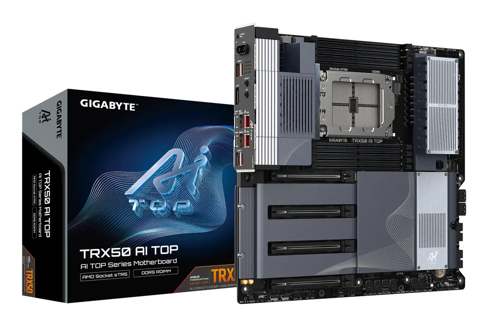 Placa Base GIGABYTE TRX50 AI TOP-2B AMD TRX50 sTR5 DDR5 E-ATX WiFi 7 10GbE RAID USB4
