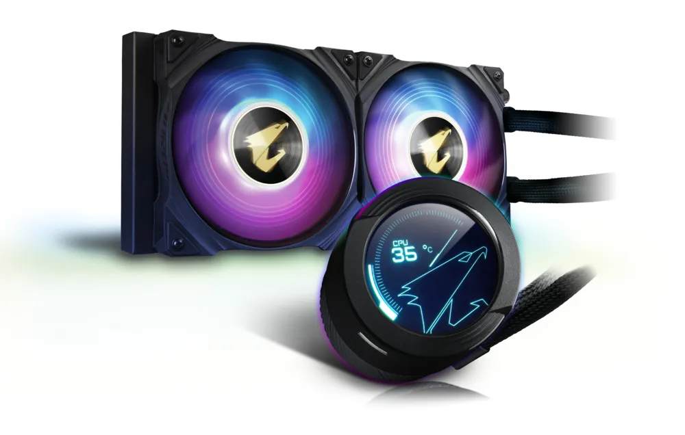 Flüssigkeitskühlung Gigabyte Aorus WaterForce X 240 2 ARGB Lüfter LCD