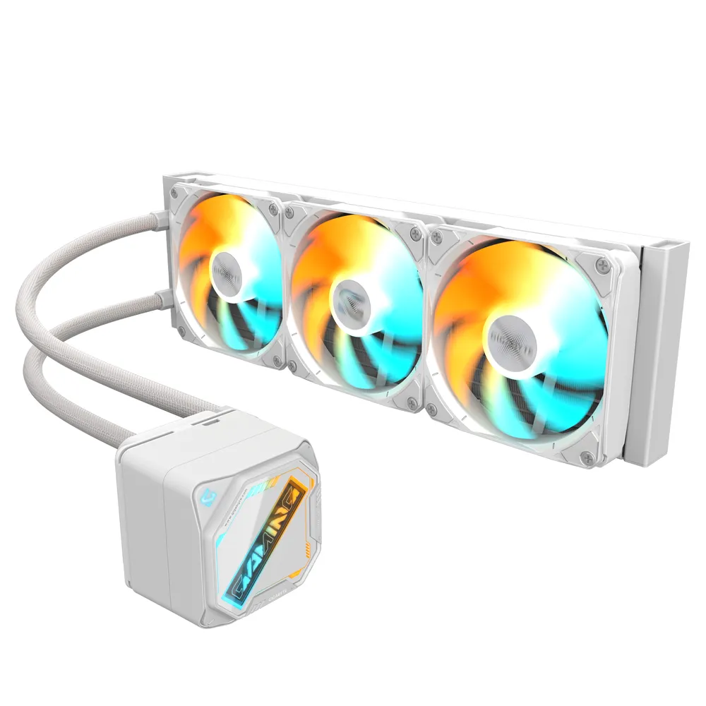 Refrigeración Líquida Gigabyte GAMING 360 ICE 360mm 3 Lüfter ARGB Weiß DAISY-CHAIN