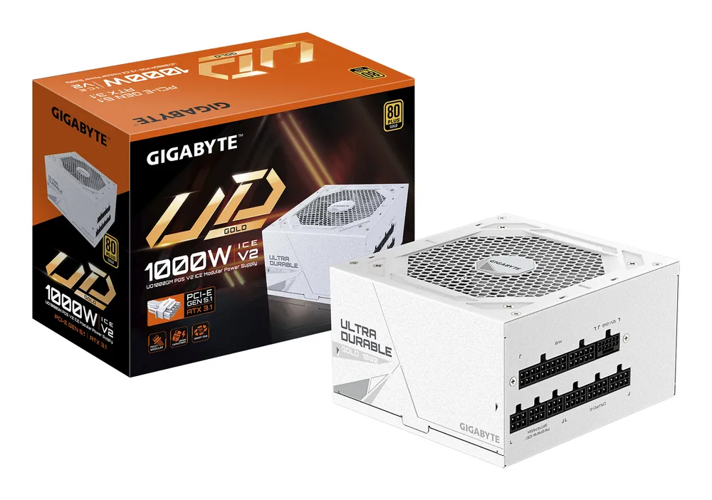 Netzteil GIGABYTE 1000W 80 PLUS Gold UD1000GM PG5 V2 ICE vollmodular weiß