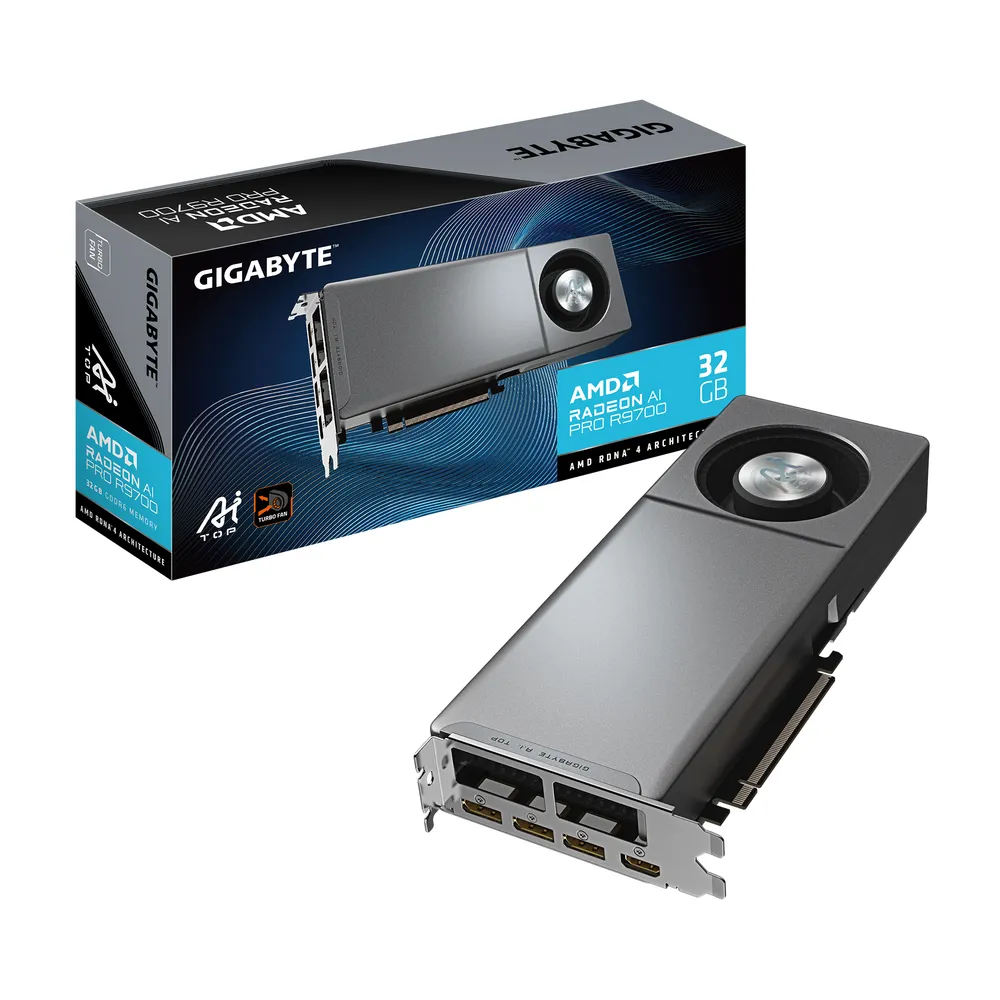 Grafikkarte Gigabyte Radeon AI PRO R9700 AI TOP 32GB GDDR6 PCIe 5.0 IA Ray Tracing