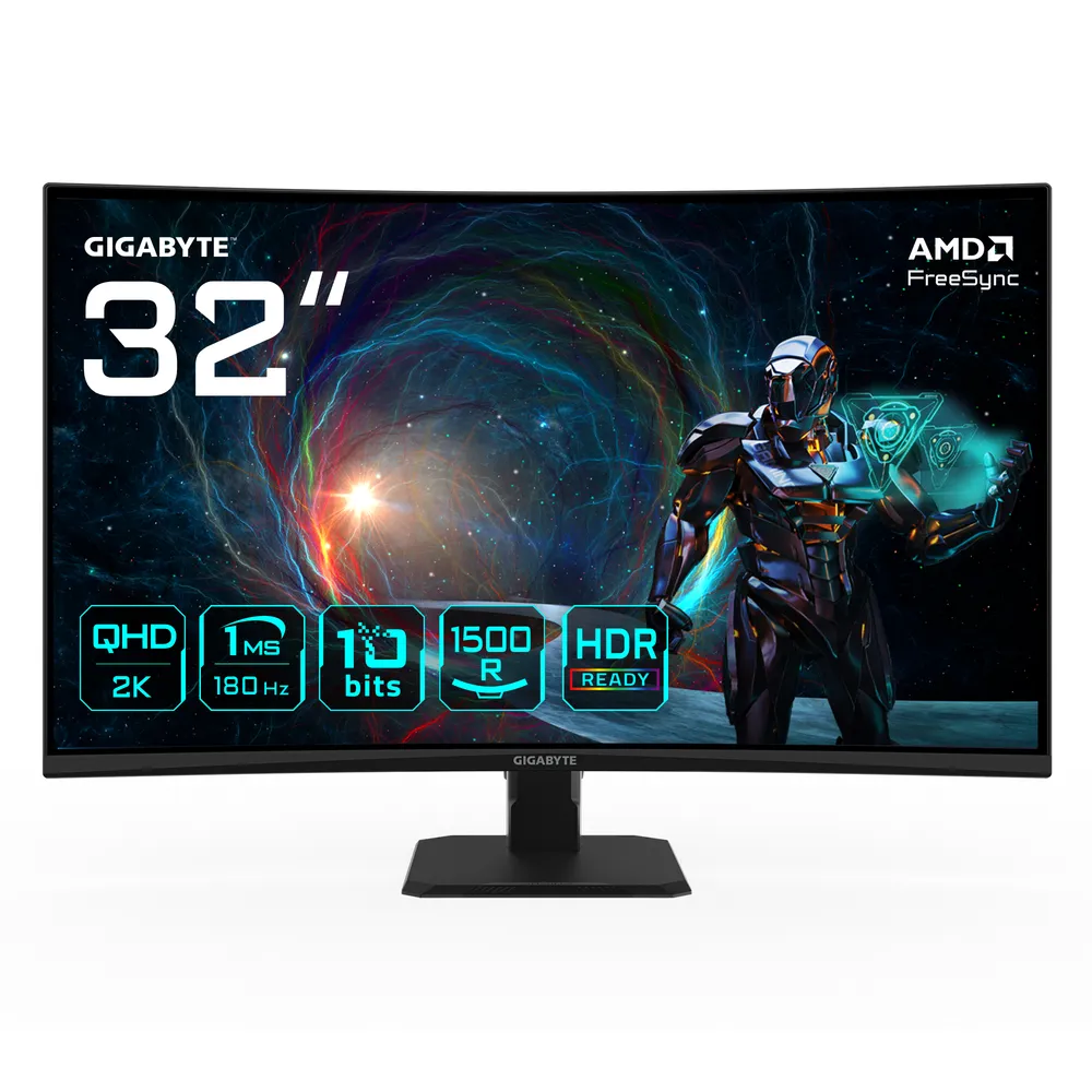 Monitor Gigabyte GS32QCA 31.5" QHD 180Hz VA Curved FreeSync HDR