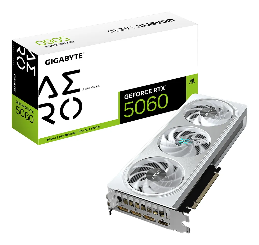 Grafikkarte Gigabyte RTX 5060 8GB GDDR7 AERO OC Reflex 2 RTX AI DLSS4