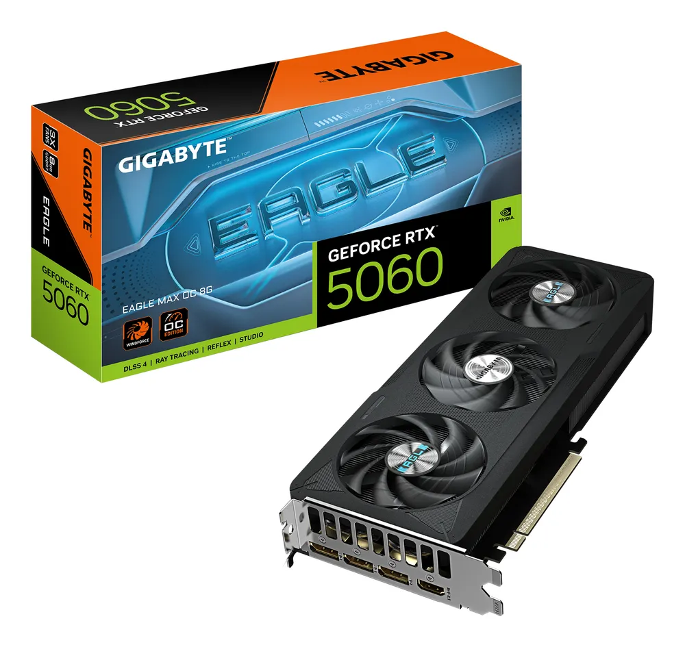 Grafikkarte GIGABYTE GeForce RTX 5060 EAGLE MAX OC 8GB GDDR7 Reflex 2 RTX AI DLSS4