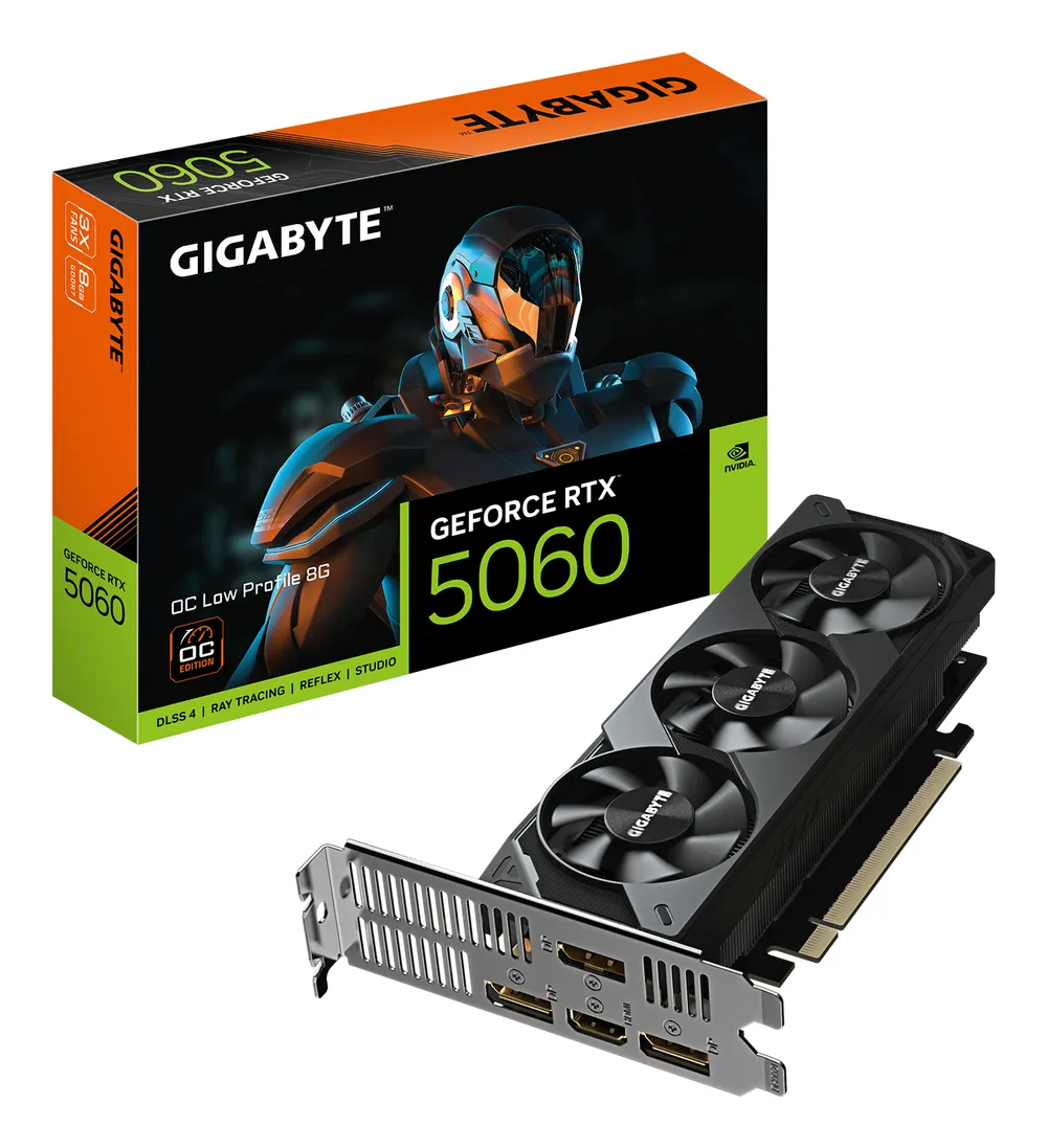 Grafikkarte Gigabyte GeForce RTX 5060 OC Low Profile 8GB GDDR7 Reflex 2 RTX AI DLSS4