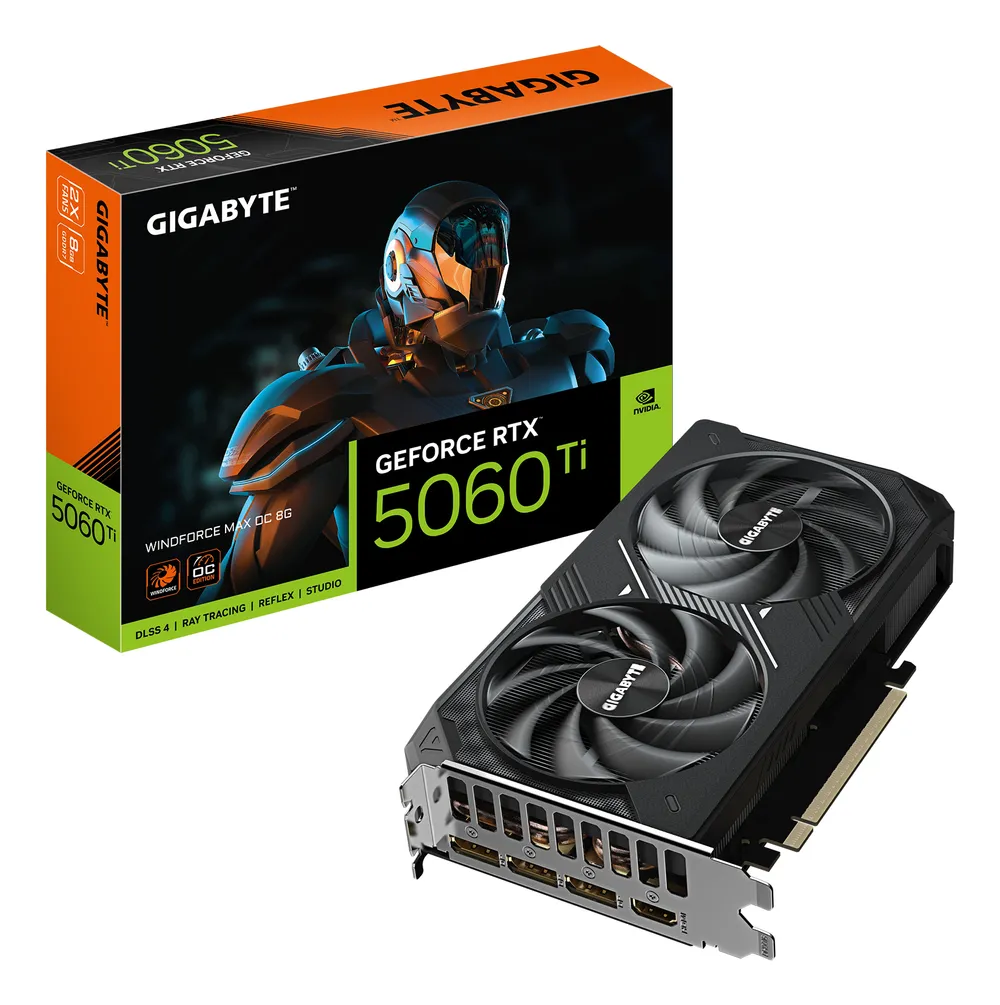 Grafikkarte Gigabyte GeForce RTX 5060 Ti WINDFORCE MAX OC 8GB GDDR7 Reflex 2 RTX AI DLSS4
