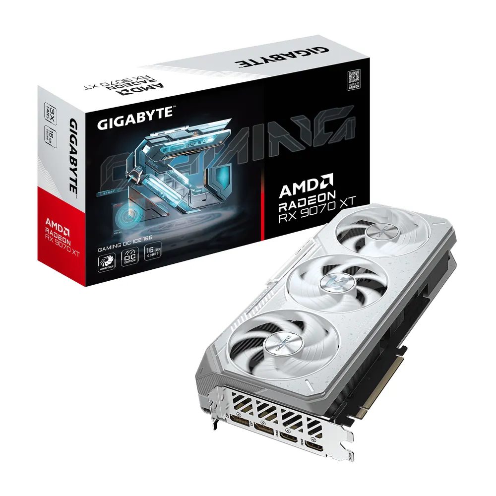 Grafikkarten GIGABYTE Radeon RX 9070 XT GAMING OC ICE 16GB GDDR6