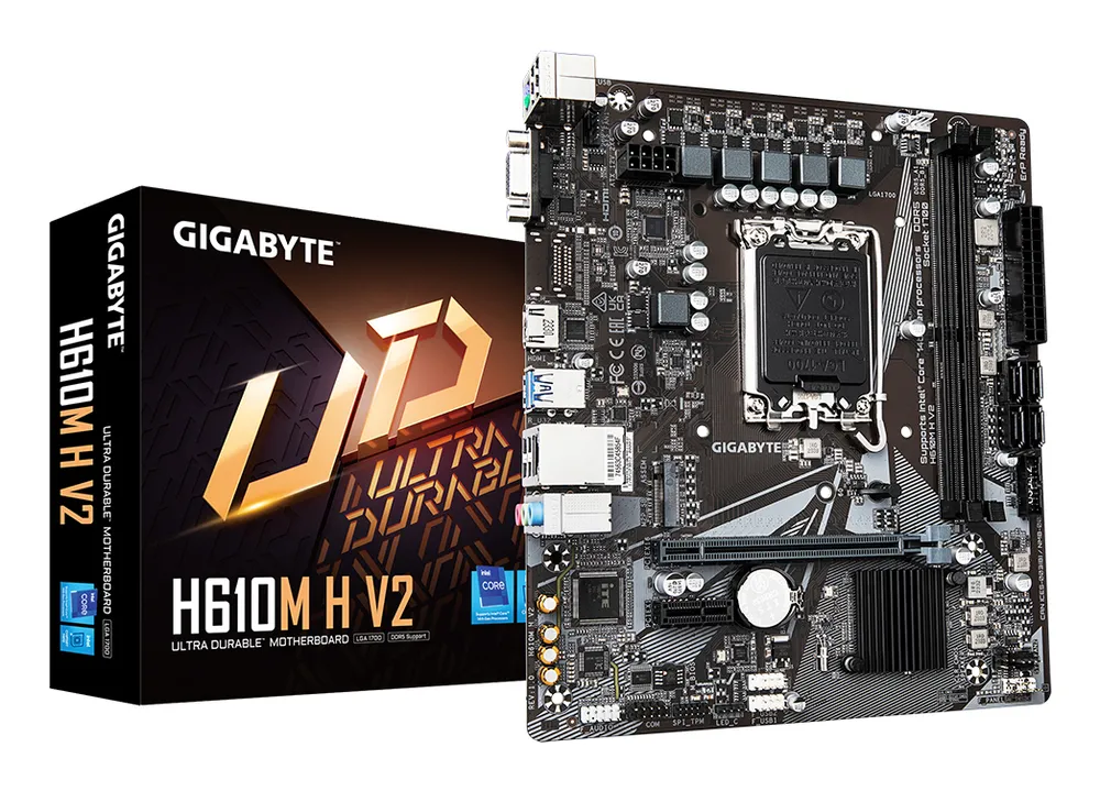Gigabyte H610M H V2 Motherboard DDR5 LGA 1700 Micro-ATX M.2/SATA III 96GB