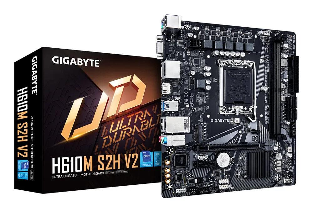 Motherboard Gigabyte H610M S2H V2 Intel H610 LGA1700 DDR5 Micro-ATX PCIe 4.0 M.2 GbE