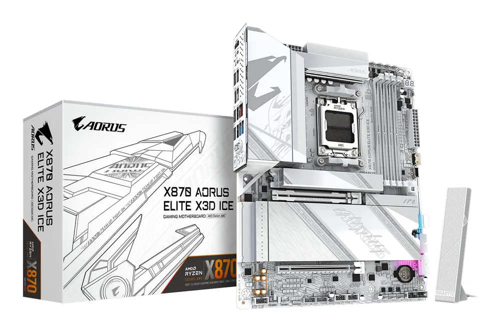 Motherboard GIGABYTE X870 AORUS ELITE X3D ICE X870 AM5 DDR5 ATX WiFi 7 USB4 RGB