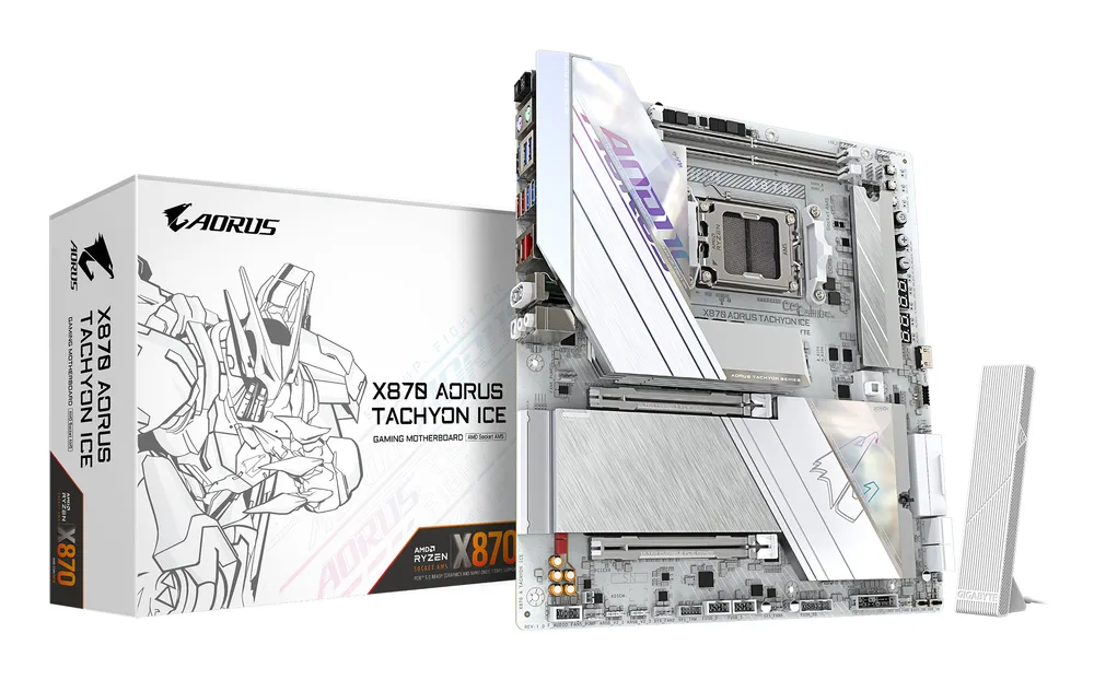 Motherboard Gigabyte X870 AORUS TACHYON ICE X870 AM5 DDR5 E-ATX WiFi 7 USB4 5GbE M.2 OC