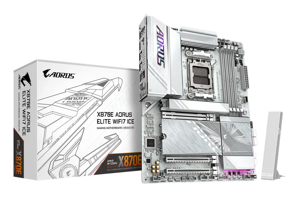 Gigabyte X870E ATX-Motherboard AM5 X870E AORUS ELITE WIFI7 ICE DDR5 PCIe 5.0 WiFi 7