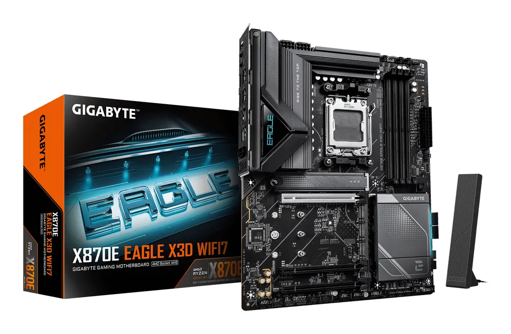 Motherboard Gigabyte X870E EAGLE X3D X870E Sockel AM5 DDR5 ATX WiFi 7 USB4 5GbE PCIe 5.0 RGB