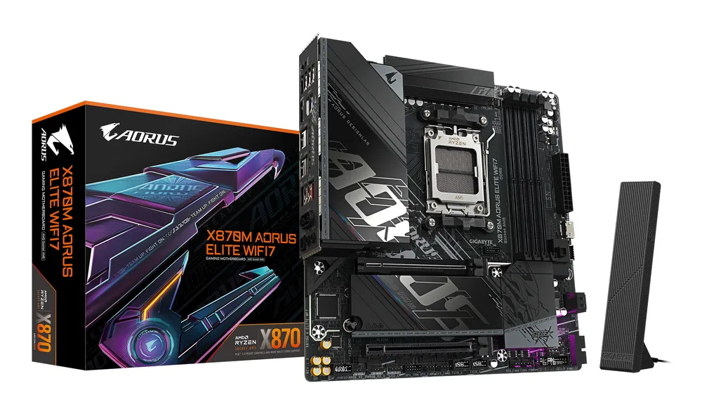 Motherboard Gigabyte X870M AORUS ELITE AMD X870 Sockel AM5 DDR5 Micro-ATX WiFi 7 USB4