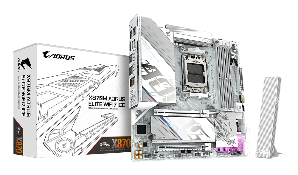 Motherboard Gigabyte X870M AORUS ELITE WIFI7 AMD X870 Sockel AM5 DDR5 Micro-ATX WiFi 7 USB4 2.5GbE RGB
