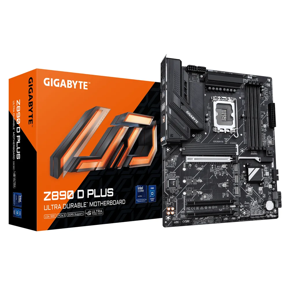 Motherboard GIGABYTE Z890 D PLUS Intel Z890 LGA1851 DDR5 ATX PCIe 5.0 2.5GbE M.2 RAID
