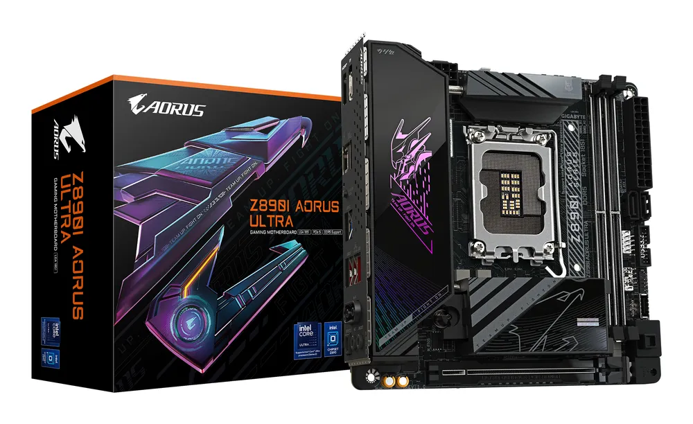 Placa Base Gigabyte Z890I Intel LGA 1851 mini ITX AORUS Ultra Thunderbolt 4 Wi-Fi 7 DDR5 8800MHz OC