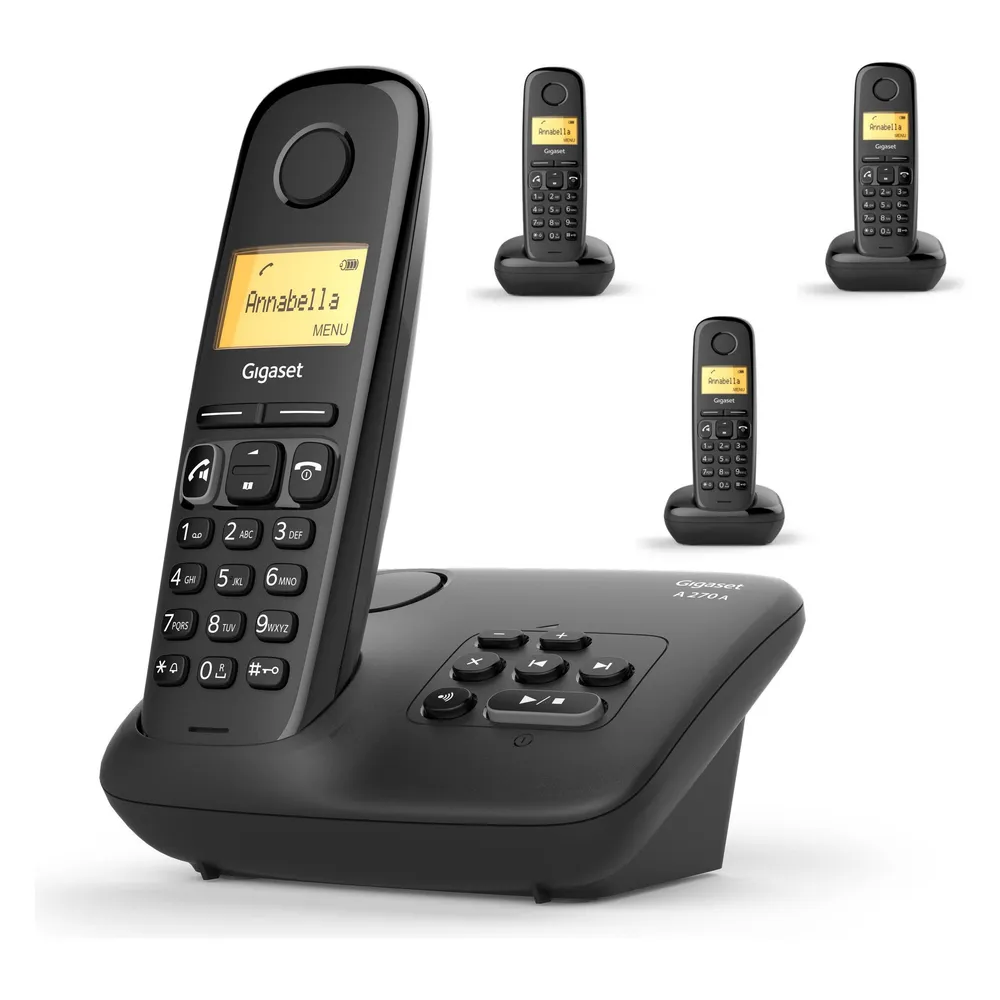 A270A Duo Schwarz Schnurloses Telefon