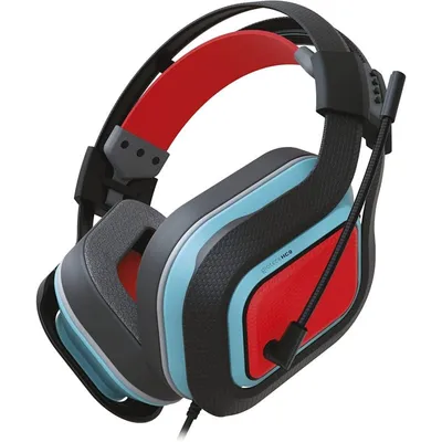 Gioteck HC-9 kabelgebundene Stereo-Kopfhörer, Rot/Blau, Multiplattform