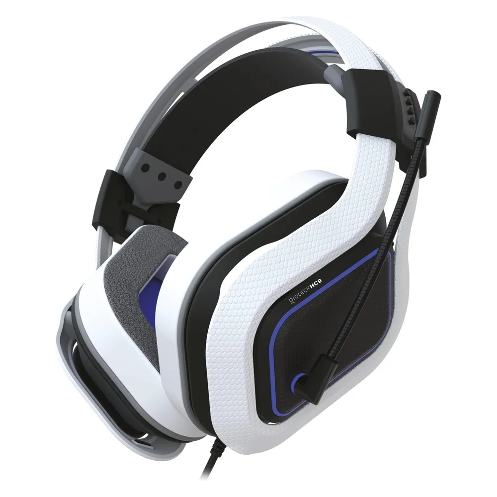 Auriculares Gioteck HC9 con cable Gaming estéreo micrófono retractil azul blanco