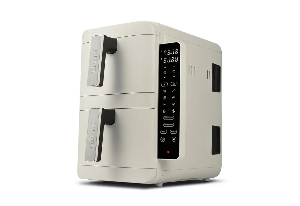 Girmi Heißluftfritteuse FG4101 Ecofrit Dual FG41 9 Liter, 2 Garkörbe, SYNC- & MATCH-Funktion, 2400 W, 2 Garzonen je 4,5 Liter, 9 Programme, Zubehör