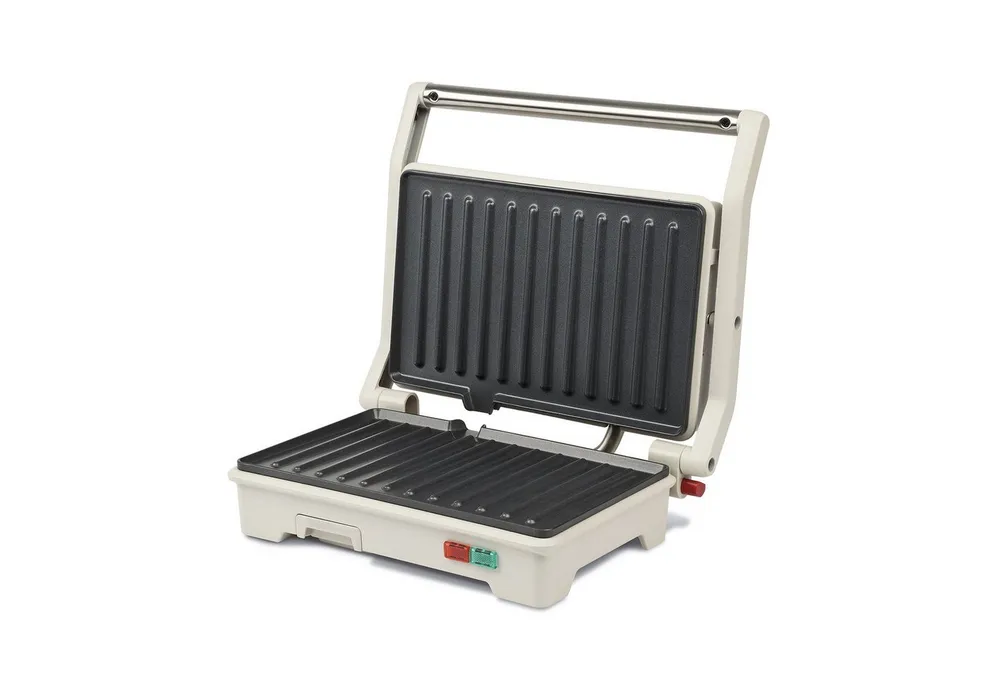 Girmi Kontaktgrill TS15, 900 W, Keramik-Antihaft, 180°-Öffnung, Fettauffangschale