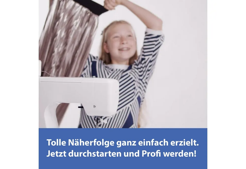 GLAESER home Nähmaschine GLAESERhome Nähmaschine mia350 himmelblau, Anfänger Nähmaschine