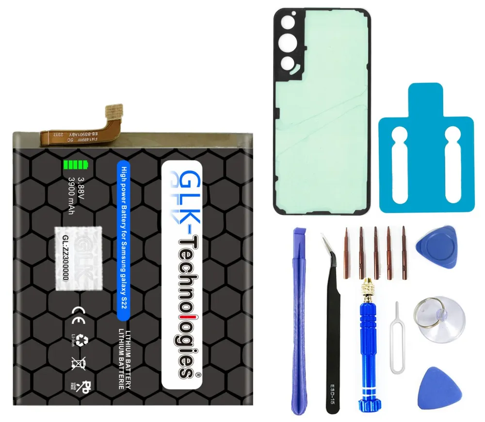 GLK-Technologies Akku für Samsung Galaxy S22 5G SM-S901 Handy-Akku 3900 mAh, Inklusive Profi Werkzeug Set
