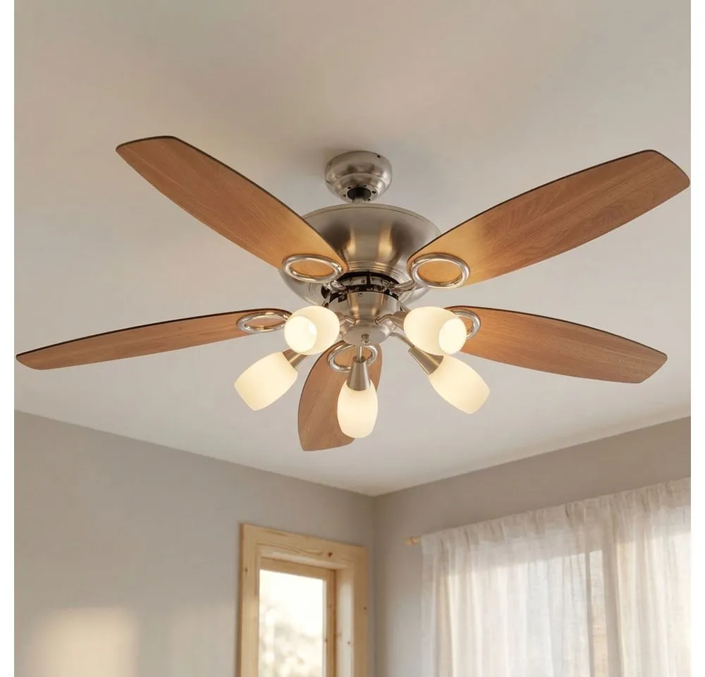 GLOBO LIGHTING Deckenventilator, LED Deckenventilator Ventilator mit Zugschalter und Beleuchtung Lampe