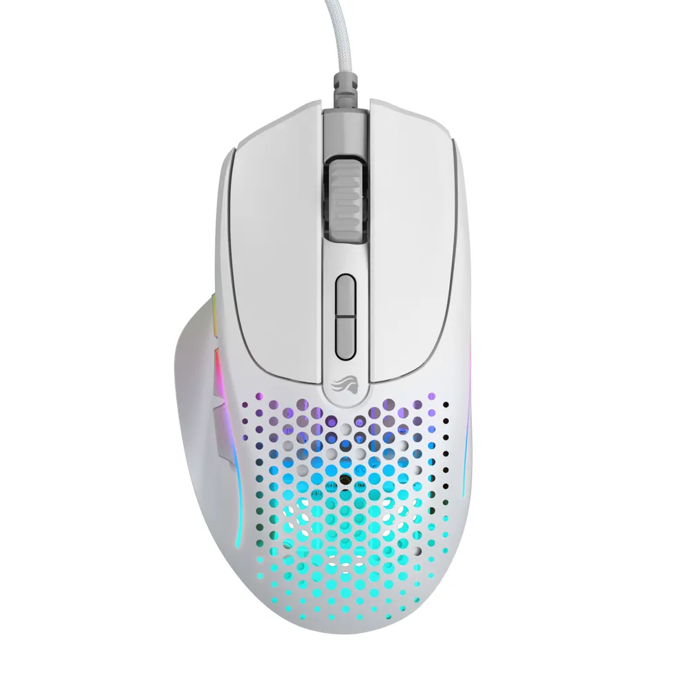 Maus Glorious kabelgebunden 26000 DPI RGB 9 Tasten ergonomisch weiß