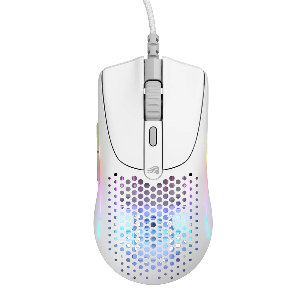 Maus Glorious Gaming kabelgebunden 26000 DPI RGB Weiß