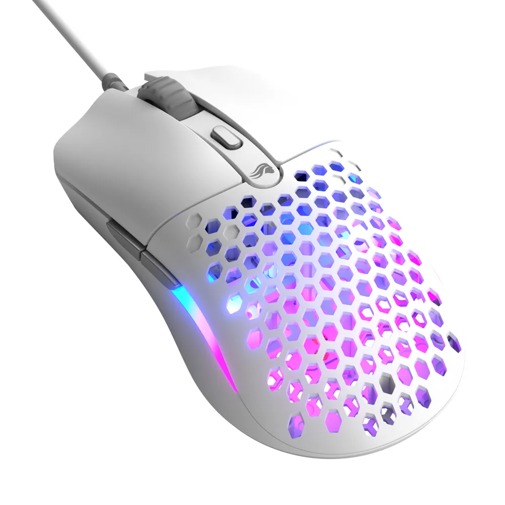 Ratón GLORIOUS Model O Eternal Kabel 12000DPI Weiss RGB 6 Tasten