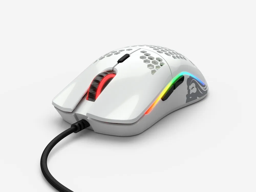 Glorious PC Gaming Race Model O Gaming-Maus 12000 DPI, glänzendes Weiß