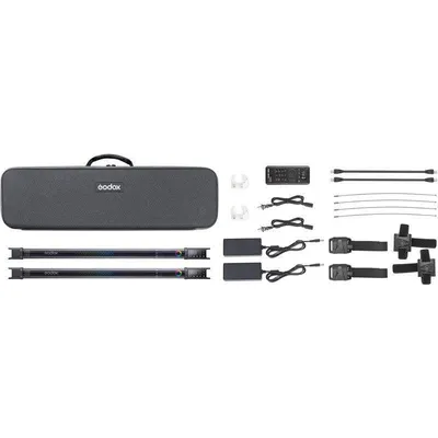 Studioblitz Godox TL60 LED Tube Kit 2er Set RGB DMX Akku 2700K-6500K