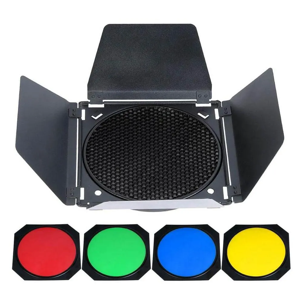 Zubehör Godox BD-07 Kit Farbfilter Schwarz Blau Grün Rot Gelb AD200