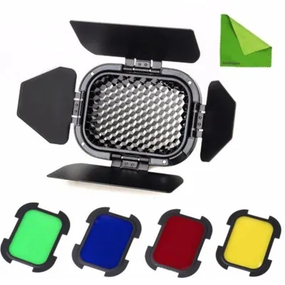 Zubehör Godox BD-07 Kit Farbfilter Schwarz Blau Grün Rot Gelb AD200