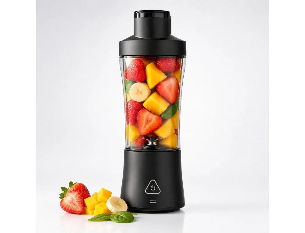 Goldstern-Tech Akku-Stabmixer Tragbarer Proteinshake Mini-Mixer mit Akku, 240 W, To-Go Smoothie Maker Standmixer 6000 mAh, 650 ml, 6 Klingen