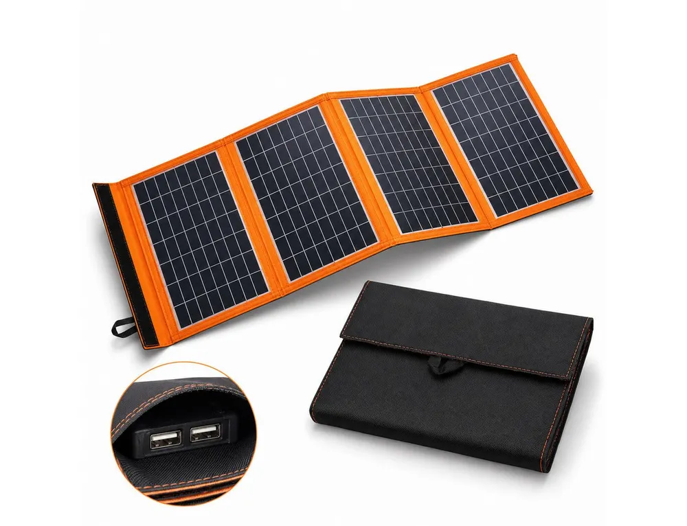 Goldstern-Tech Solarmodul Solarmate, (faltbares, kompaktes Solarpanel 30W 40W, hocheffizient mit 2 USB-Anschlüssen (bei der Leistungsvariante 40 W), ultraleicht & robust für Outdoor, Camping & Notfall-Stromversorgung